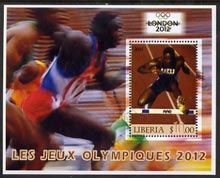 Liberia 2005 London Olympics (2012) perf m/sheet fine cto used, stamps on olympics, stamps on hurdles