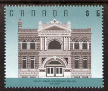 Canada 1991-96 Public Library $5 unmounted mint SG1481, stamps on libraries, stamps on education, stamps on architecture