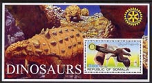 Somalia 2002 Dinosaurs perf s/sheet #4 (with Rotary Logo) fine unmounted mint, stamps on dinosaurs, stamps on rotary