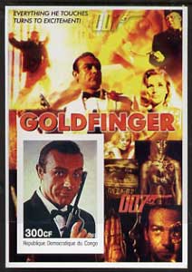 Congo 2003 James Bond Movies #03 - Goldfinger imperf s/sheet unmounted mint, stamps on movies, stamps on films, stamps on  spy , stamps on cinena