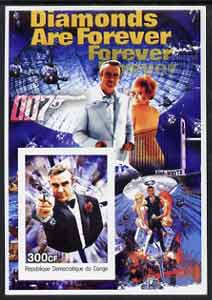 Congo 2003 James Bond Movies #07 - Diamonds Are Forever imperf s/sheet unmounted mint, stamps on movies, stamps on films, stamps on  spy , stamps on cinena, stamps on jewellry, stamps on helicopters