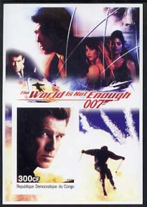 Congo 2003 James Bond Movies #19 - The World Is Not Enough imperf s/sheet unmounted mint, stamps on movies, stamps on films, stamps on  spy , stamps on cinena