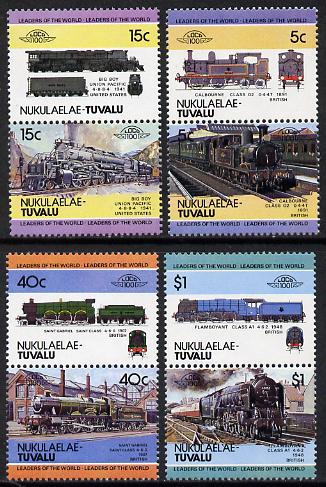 Tuvalu - Nukulaelae 1984 Locomotives #1 (Leaders of the World) set of 8 unmounted mint, stamps on railways