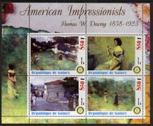 Guinea - Conakry 2003 American Impressionists - Thomas W Dewing perf sheetlet containing set of 4 values each with Rotary Logo unmounted mint, stamps on arts, stamps on rotary