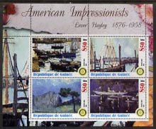 Guinea - Conakry 2003 American Impressionists - Lever Hayley perf sheetlet containing set of 4 values each with Rotary Logo unmounted mint, stamps on arts, stamps on rotary