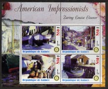 Guinea - Conakry 2003 American Impressionists - Zaring Louise Eleanor perf sheetlet containing set of 4 values each with Rotary Logo unmounted mint, stamps on arts, stamps on rotary