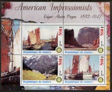 Guinea - Conakry 2003 American Impressionists - Edgar Alwin Payne perf sheetlet containing set of 4 values each with Rotary Logo unmounted mint, stamps on arts, stamps on rotary