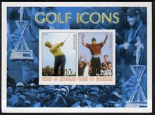 Myanmar 2001 Golf Icons (Jack Nicklaus & Tiger Woods) imperf sheetlet containing 2 values unmounted mint, stamps on sport, stamps on golf, stamps on personalities