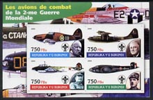 Burundi 2004 Aircraft of World War II #03 imperf sheetlet containing 4 values each with Scout Logo and showing Churchill, Roosevelt, Stalin & De Gaulle unmounted mint, stamps on aviation, stamps on  ww2 , stamps on churchill, stamps on scouts, stamps on de gaulle, stamps on flying boats, stamps on personalities, stamps on de gaulle, stamps on  ww1 , stamps on  ww2 , stamps on militaria  , stamps on dictators.
