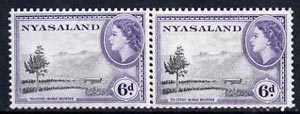 Nyasaland 1953-54 Tea Estate 6d P12 x 12.5 (from def set) coil join pair unmounted mint, as SG 180a, stamps on drink, stamps on  tea , stamps on 