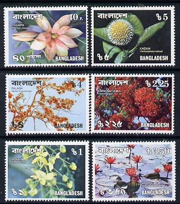 Bangladesh 1978 Flowers set of 6 unmounted mint, SG 110-15, stamps on flowers, stamps on scots, stamps on scotland