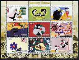 Benin 2003 Looney Tunes #3 perf sheetlet containing 9 values unmounted mint, stamps on films, stamps on movies, stamps on cartoons, stamps on 