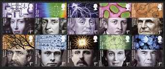 Great Britain 2010 - 350 Years of Royal Society perf set of 10 in se-tenant block unmounted mint, stamps on personalities, stamps on science, stamps on maths, stamps on medical, stamps on explorers, stamps on atomics, stamps on energy