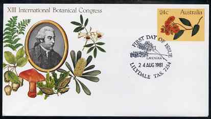 Australia 1981 International Botanical Congress 24c postal stationery envelope with special illustrated Lilydale first day cancellation, stamps on flowers, stamps on fungi