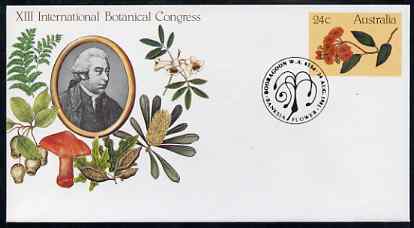 Australia 1981 International Botanical Congress 24c postal stationery envelope with special illustrated Booragoon first day cancellation, stamps on flowers, stamps on fungi