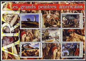 Comoro Islands 2005 Paintings (Great Americans) large perf sheetlet containing 5 values unmounted mint, stamps on arts, stamps on lighthouses, stamps on 