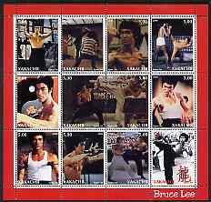 Chakasia 2000 Bruce Lee perf sheetlet containing set of 12 values unmounted mint, stamps on , stamps on  stamps on films, stamps on  stamps on cinema, stamps on  stamps on movies, stamps on  stamps on entertainments, stamps on  stamps on personalities, stamps on  stamps on martial arts, stamps on  stamps on 