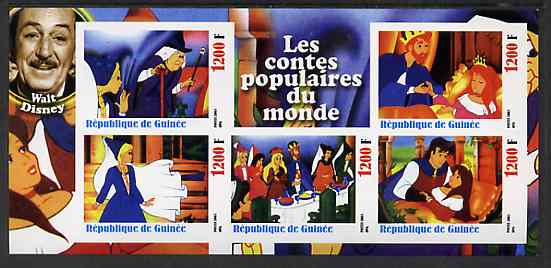 Guinea - Conakry 2003 Walt Disney - Fairy Tales #1 - Sleeping Beauty imperf sheetlet containing 5 values unmounted mint, stamps on disney, stamps on fairy tales