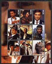 Komi Republic 2003 Robert De Niro perf sheetlet containing set of 9 values unmounted mint, stamps on personalities, stamps on movies, stamps on films, stamps on cinema