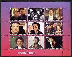 Amurskaja Republic 2002 Colin Firth perf sheetlet containing set of 9 values unmounted mint, stamps on personalities, stamps on movies, stamps on films, stamps on cinema, stamps on theatre