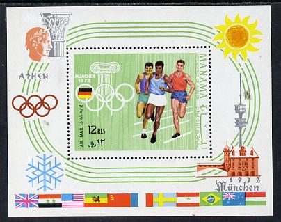 Manama 1970 Olympics perf m/sheet unmounted mint (Mi BL 88A) , stamps on , stamps on  stamps on sport     running    olympics     flags