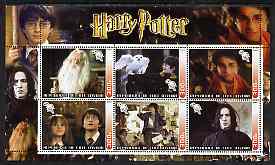 Ivory Coast 2003 Harry Potter #3 perf sheetlet containing set of 6 values unmounted mint, stamps on films, stamps on movies, stamps on literature, stamps on entertainments, stamps on fantasy