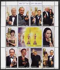 Buriatia Republic 2000 The 72nd Academy Awards perf sheetlet containing set of 12 values unmounted mint, stamps on films, stamps on movies, stamps on cinema, stamps on entertainments, stamps on personalities