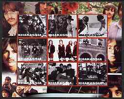 Chakasia 2003 The Beatles perf sheetlet containing set of 9 values unmounted mint, stamps on personalities, stamps on entertainments, stamps on music, stamps on pops, stamps on beatles