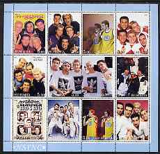 Buriatia Republic 2001 N-Sync perf sheetlet containing 12 values unmounted mint, stamps on music, stamps on personalities, stamps on pops, stamps on rock