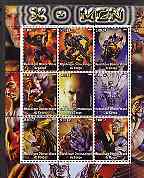 Congo 2002 X-Men perf sheet containing set of 9 values unmounted mint, stamps on entertainments, stamps on films, stamps on cinema, stamps on comics, stamps on fantasy, stamps on sci-fi