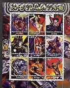Congo 2002 X-Men, X-Villains perf sheet containing set of 9 values unmounted mint, stamps on entertainments, stamps on films, stamps on cinema, stamps on comics, stamps on fantasy, stamps on sci-fi, stamps on 
