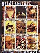 Myanmar 2001 Chess (Vert format) perf sheetlet containing set of 9 values unmounted mint, stamps on chess