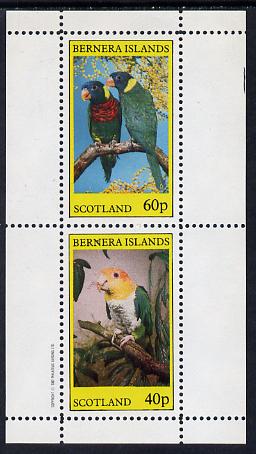 Bernera 1982 Parrots perf set of 2 values (40p & 60p) unmounted mint, stamps on birds  parrots