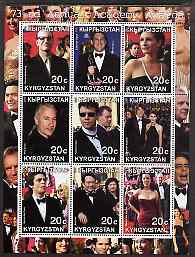 Kyrgyzstan 2001 The 73rd Academy Awards perf sheetlet #1 containing 9 values unmounted mint, stamps on films, stamps on movies, stamps on cinema, stamps on entertainments, stamps on personalities