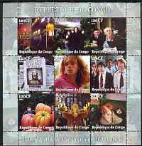 Congo 2004 Harry Potter & The Prisoner of Azkaban perf sheetlet containing 9 values unmounted mint, stamps on personalities, stamps on entertainments, stamps on films, stamps on cinema, stamps on fantasy
