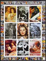 Congo 2003 History of the Cinema #17 imperf sheetlet containing 9 values unmounted mint (Showing Clark Gable, Ingrid Bergman, Groucho Marx, etc), stamps on movies, stamps on films, stamps on cinema, stamps on 