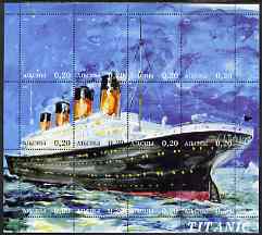 Abkhazia 2000 Titanic perf composite sheetlet containing 12 values unmounted mint, stamps on ships, stamps on titanic, stamps on shipwrecks