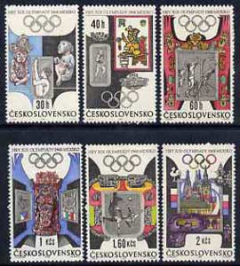 Czechoslovakia 1968 Mexico Olympics set of 6 unmounted mint, SG1732-37, stamps on olympics, stamps on football, stamps on volleyball, stamps on athletics, stamps on gymnastics, stamps on sport