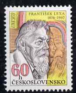 Czechoslovakia 1976 Frantisek Lexa (Egyptologist) birth centenary 60h unmounted mint, from Celebrities Anniversaryarsaries set, SG2264, stamps on personalities, stamps on egyptology