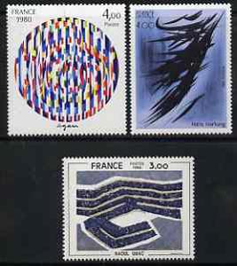 France 1980 Philatelic Creations set of 3 abstract designs  unmounted mint, SG2346-48, stamps on arts, stamps on 