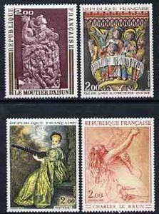 France 1973 French Art set of 4 unmounted mint, SG1985-88, stamps on arts, stamps on musical instruments, stamps on 