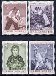 Austria 1961 Cent of Kunstlerhaus set of 4 unmounted mint, SG1365-68, stamps on arts, stamps on mythology, stamps on ariadne