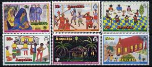 Anguilla 1978 Christmas set of Childrens paintings unmounted mint, SG 331-36, stamps on arts, stamps on christmas