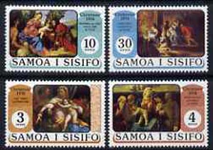 Samoa 1974 Christmas set of 4 religious paintings unmounted mint, SG 435-48, stamps on arts, stamps on christmas, stamps on titian, stamps on rubens, stamps on 