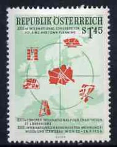 Austria 1956 23rd Town Planning Congress 1.45s unmounted mint, SG 1284, stamps on maps