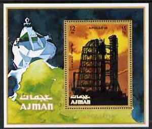 Ajman 2000? Apollo 16 perf m/sheet (12r) unmounted mint , stamps on space, stamps on 