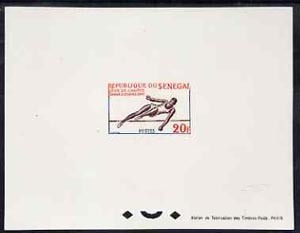 Senegal 1963 Dakar Games 20f High Jump epreuve de luxe sheet in issued colours, as SG255, stamps on sport, stamps on high jump