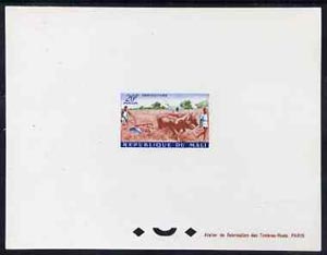 Mali 1961 Land Tillage with Oxen 20f epreuve de luxe sheet in issued colours, as SG38, stamps on oxen, stamps on bovine, stamps on agriculture, stamps on farming