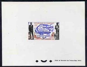 Dahomey 1962 Foundation of Air Afrique 25f epreuve de luxe sheet in issued colours, as SG163, stamps on aviation, stamps on maps
