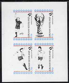 Grunay 1982 Football World Cup imperf sheetlet containing set of 4 values unmounted mint, stamps on football, stamps on sport